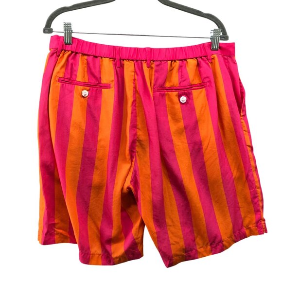 Reunion Outfitters Tencel Shorts Mens XL Pink Orange Stripe Lightweight Colorful - Picture 2 of 9